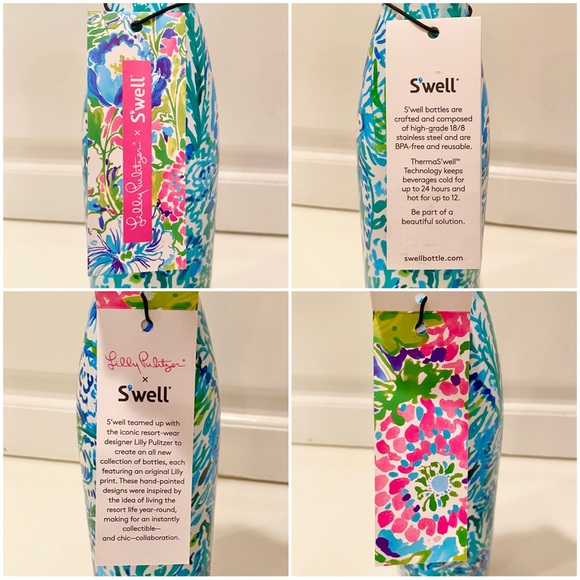 NWT Ltd Ed Lilly Pulitzer x S’Well Race To The Wave 17 Oz Beverage Bottle - Picture 6 of 7